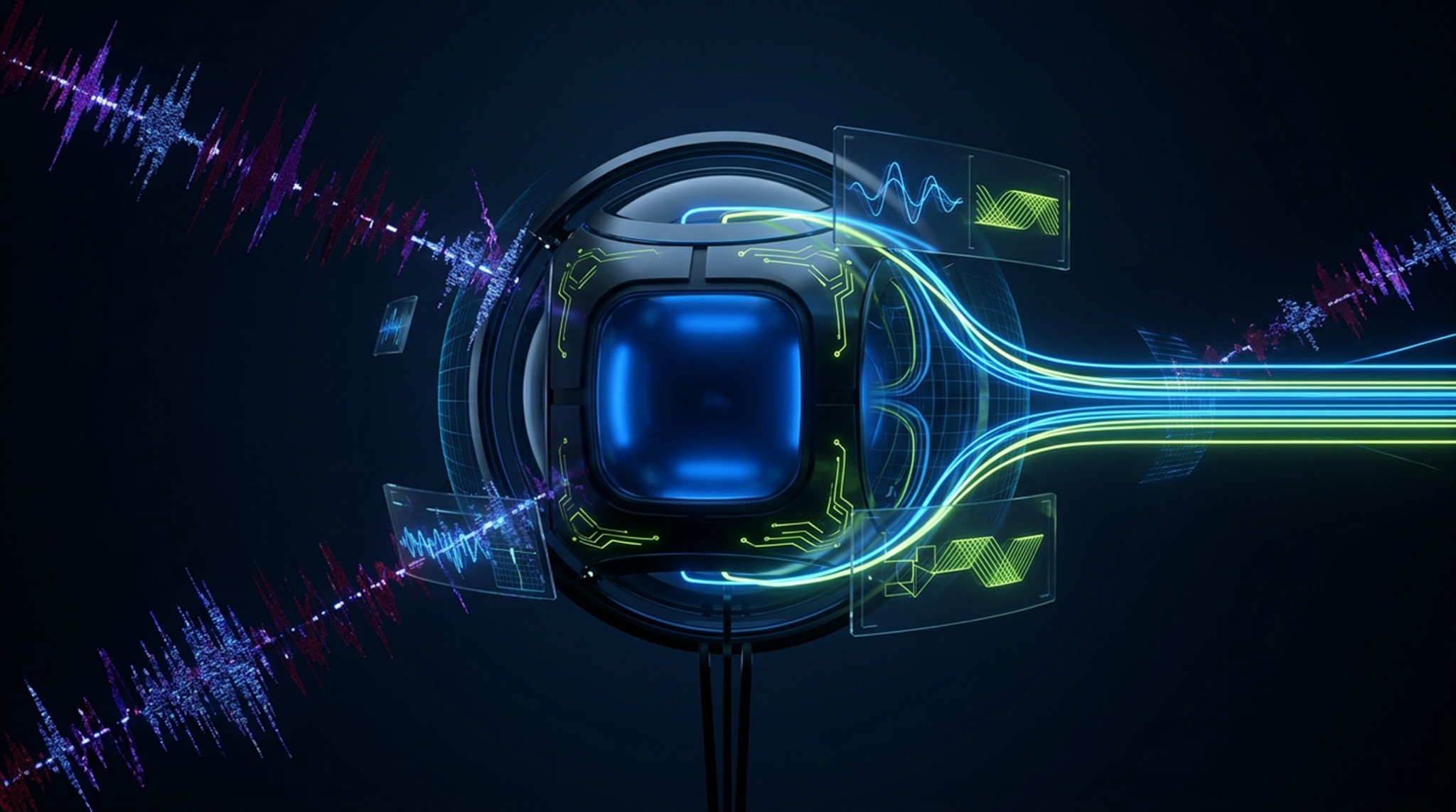 Controlled AI security system analyzing threats